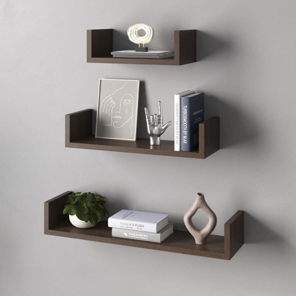 Компект полок на стену из 3 шт венге -
                                                        Фото 1